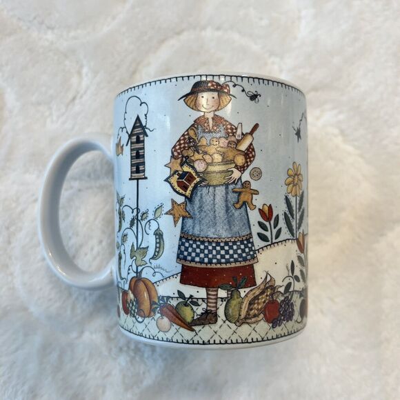 1998 Lang and Wise Collector Mugs Coffee Cup "Days of Plenty" 14 0z - Picture 1 of 4